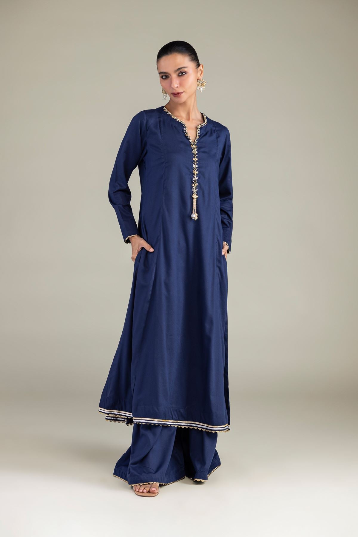 Dyed Blended Twill Pants - 8-26-303-A-C1-VG
